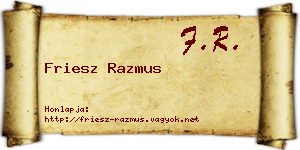 Friesz Razmus névjegykártya